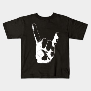 Rock and Roll in white ink Kids T-Shirt